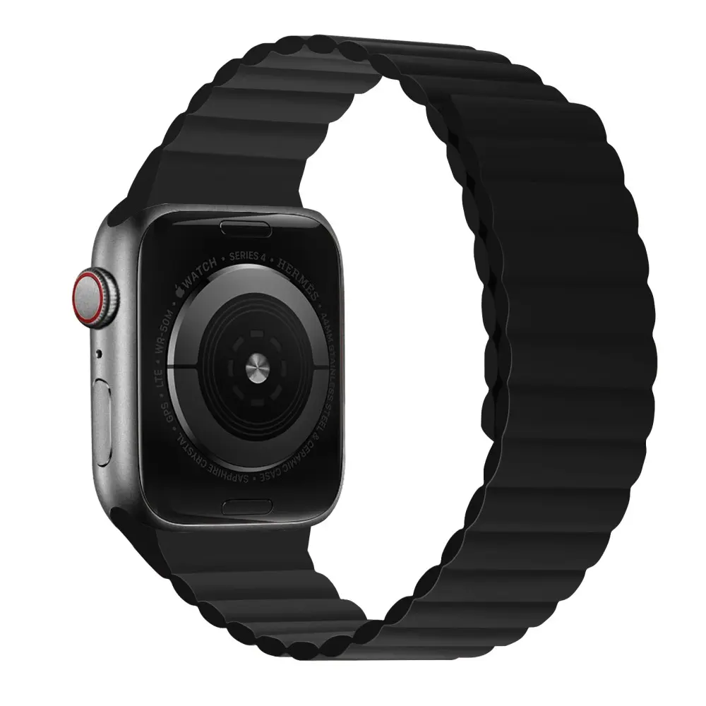 Magnetiskt silikonarmband Apple Watch Series 12 47mm svart