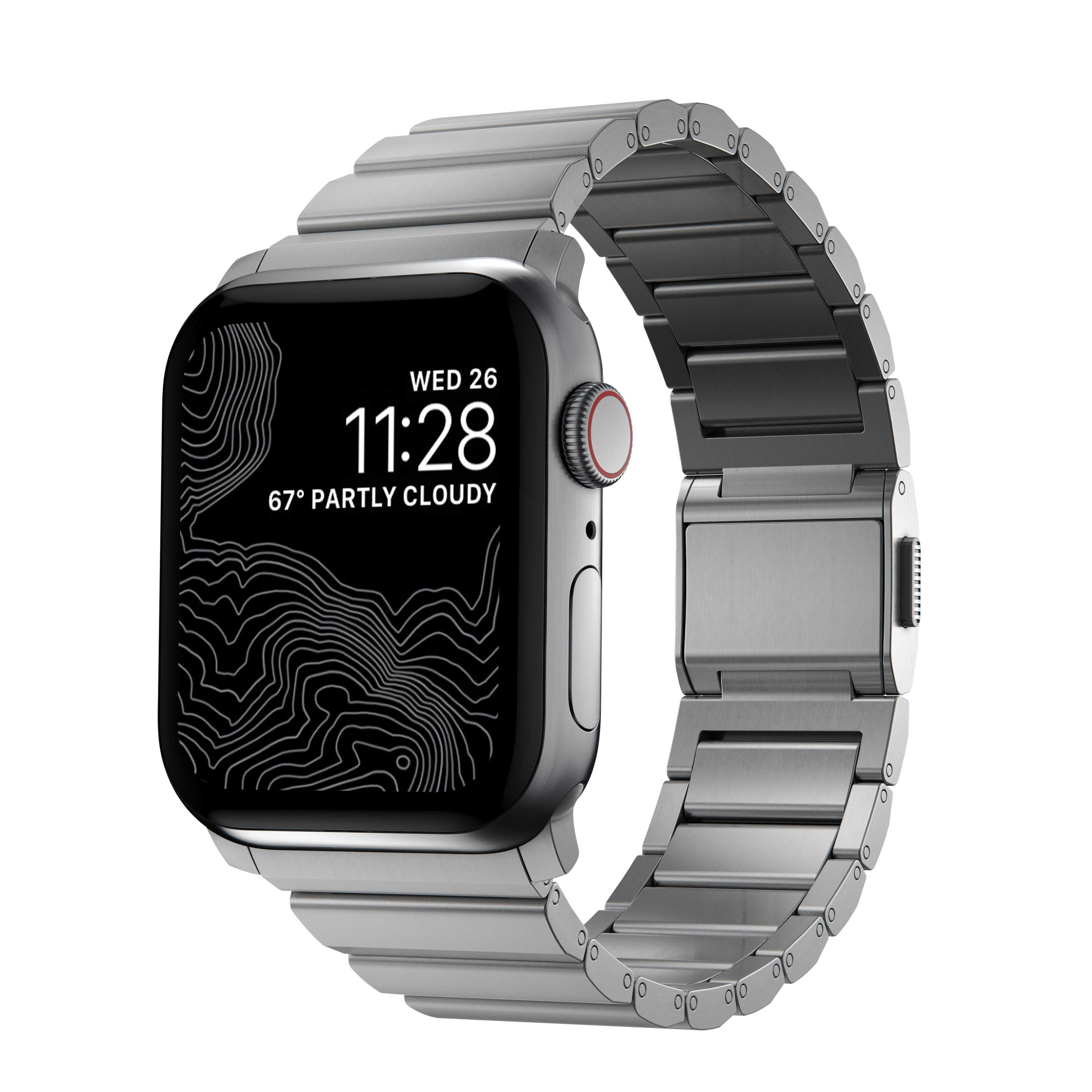 Nomad Titanium Band Apple Watch SE 40mm Silver - Klokkereim
