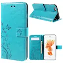 Læderetui Sommerfugle iPhone 6/6S Blå