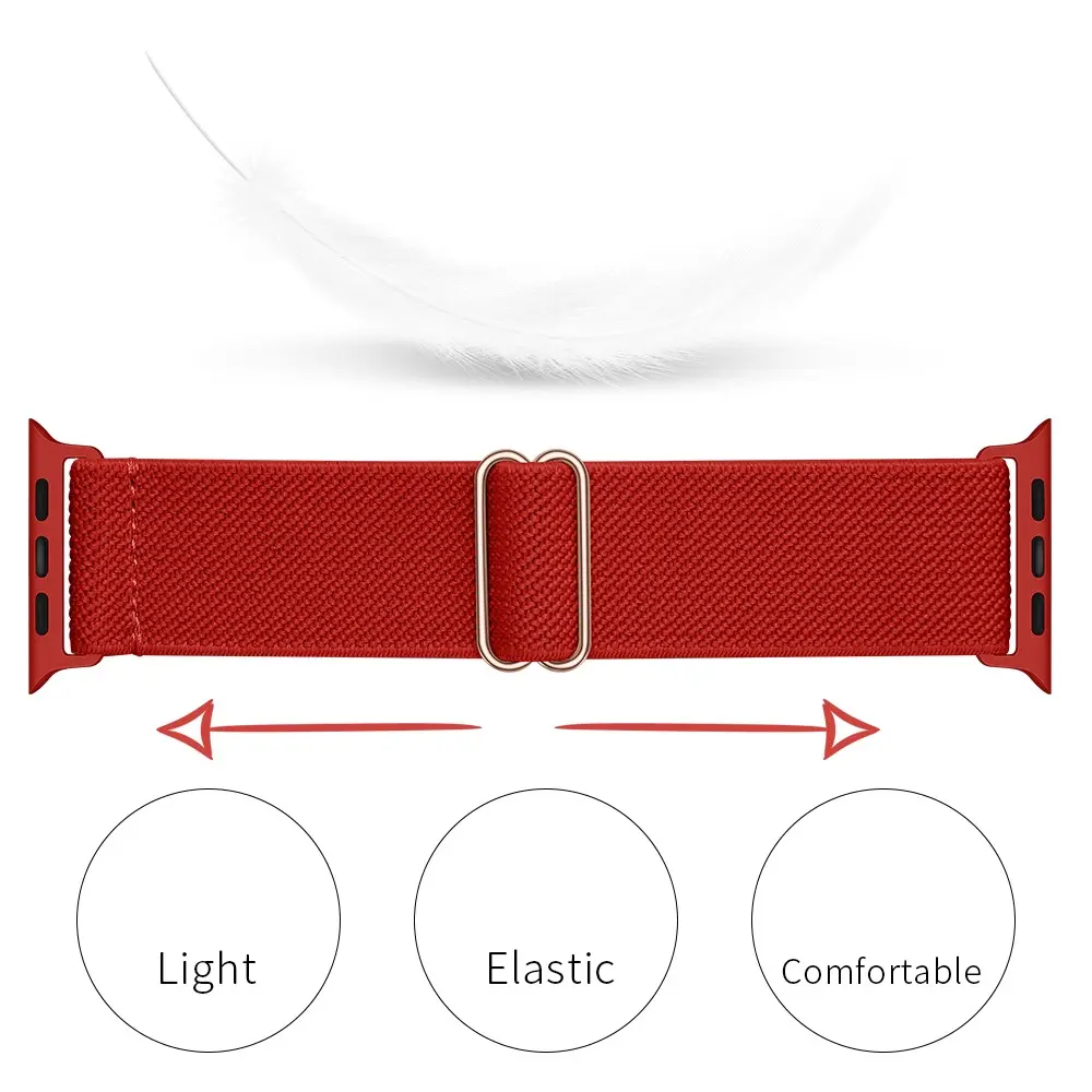 Elastiskt Nylonarmband Apple Watch Series 8 45mm Röd