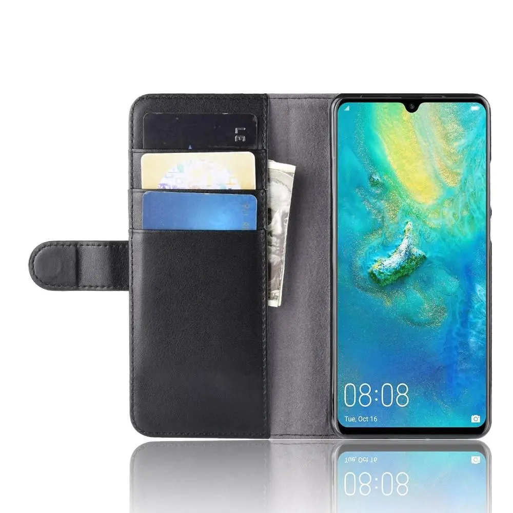 Äkta Läderfodral Huawei P30 Pro Svart