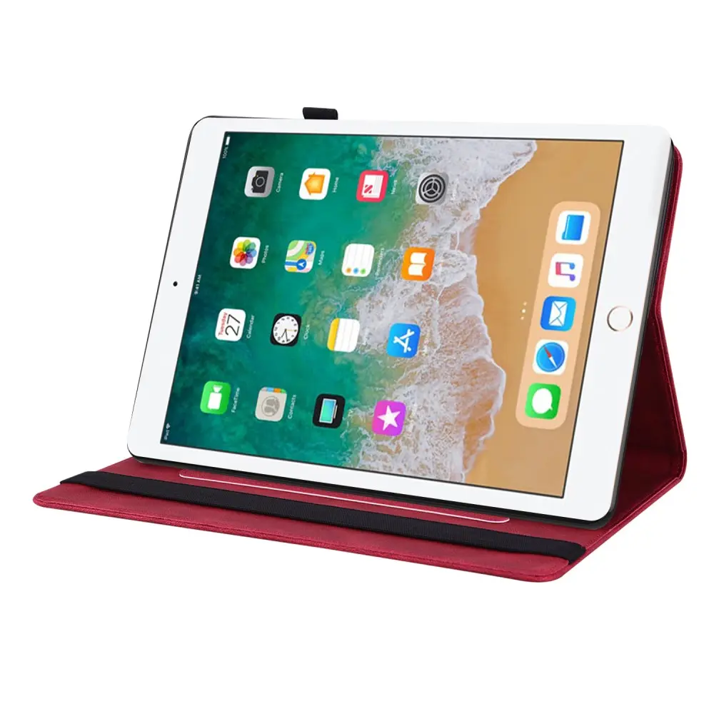Läderfodral Fjärilar Apple iPad 9.7 5th Gen (2017) Röd