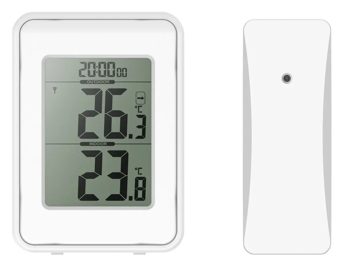 Trådløs termometer inde/ude, Hvid