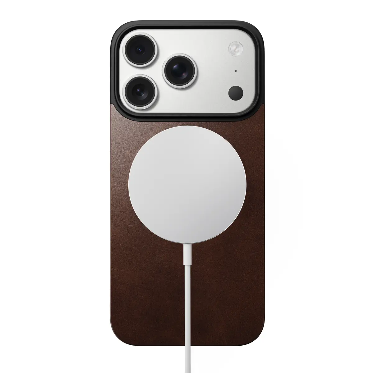 iPhone 17 Pro Magnetic Leather Back Rustic Brown