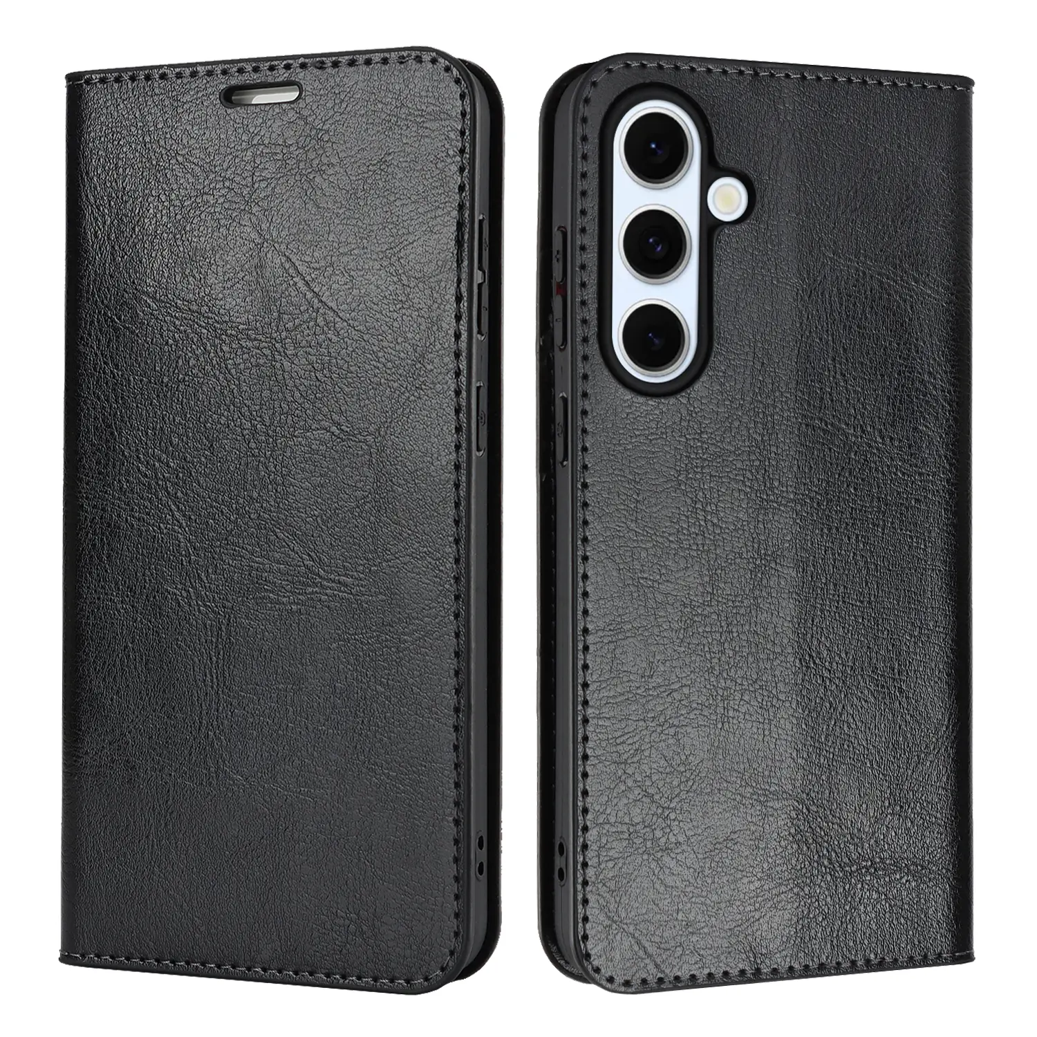 Mobiltaske Ægte Læder Samsung Galaxy S25 FE Sort