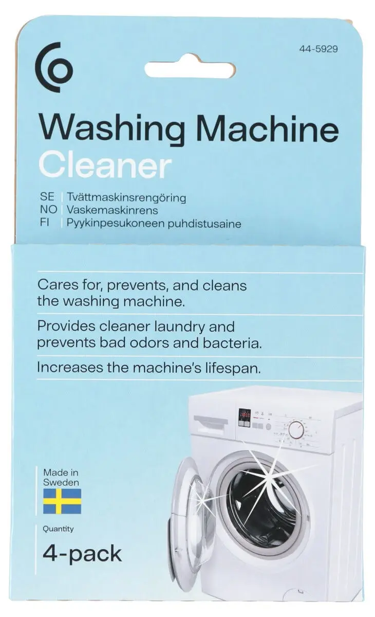 Rengøringstabletter til vaskemaskine (4 pack)