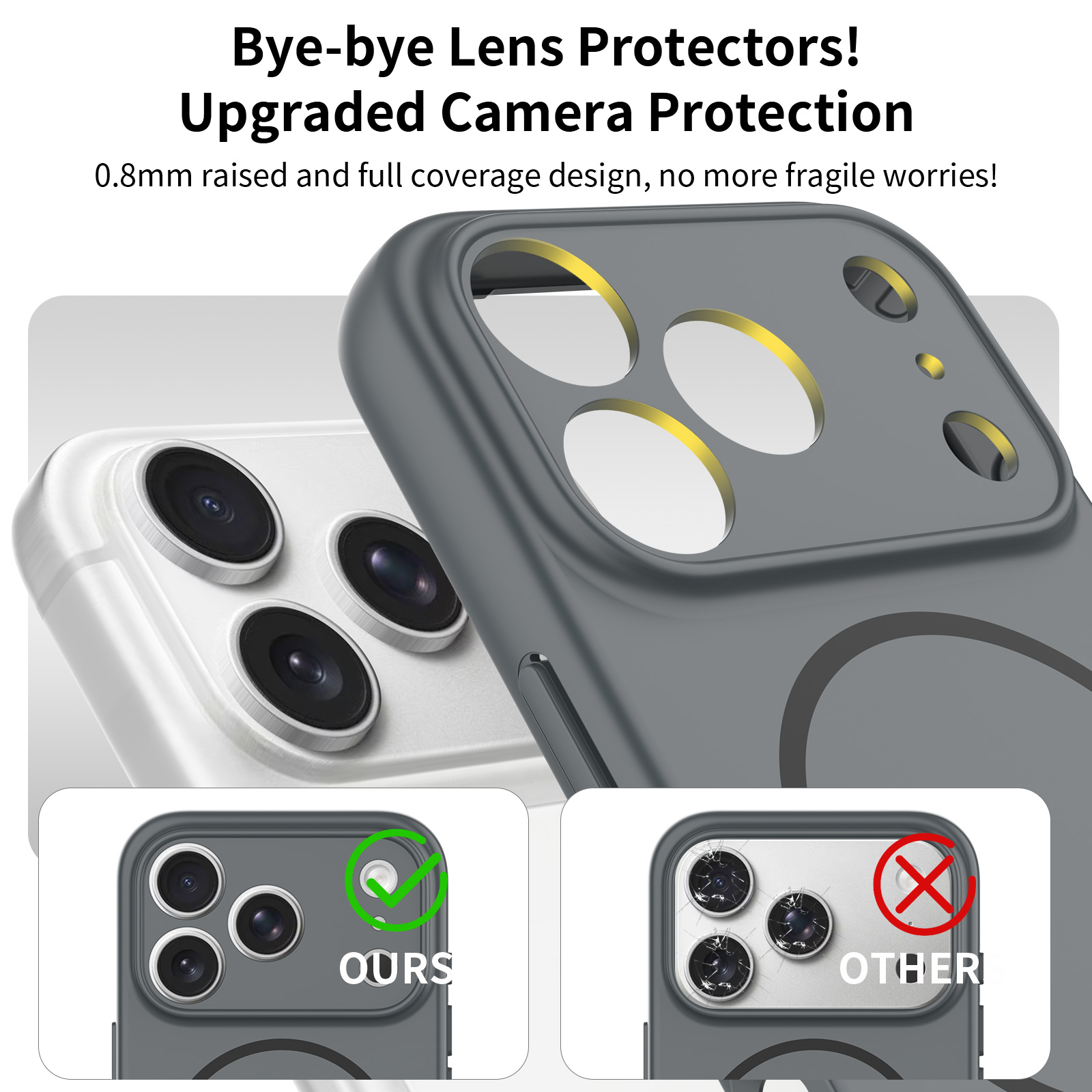 MagSafe-skal SoftArmor iPhone 18 Pro Grå