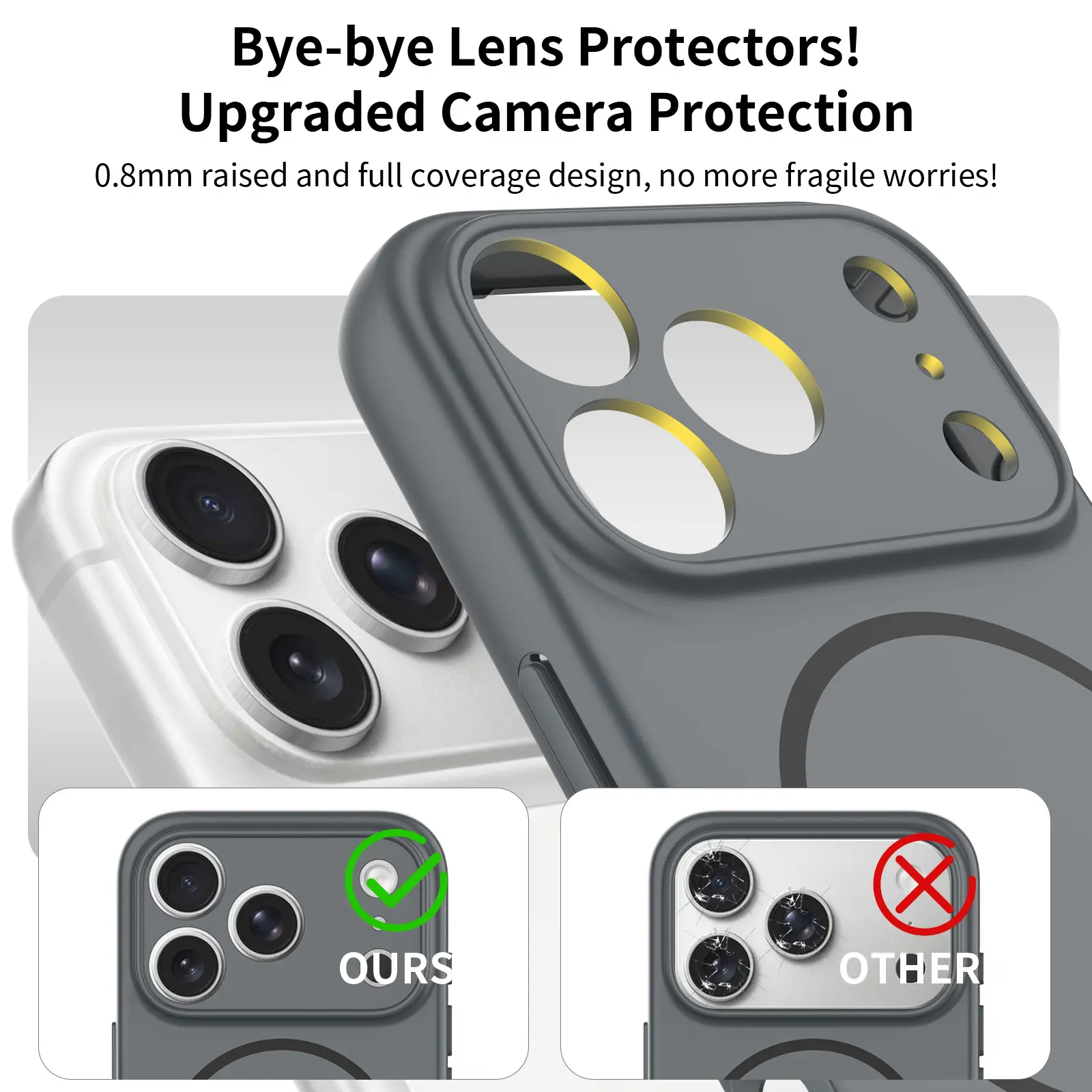 MagSafe-skal SoftArmor iPhone 18 Pro Grå