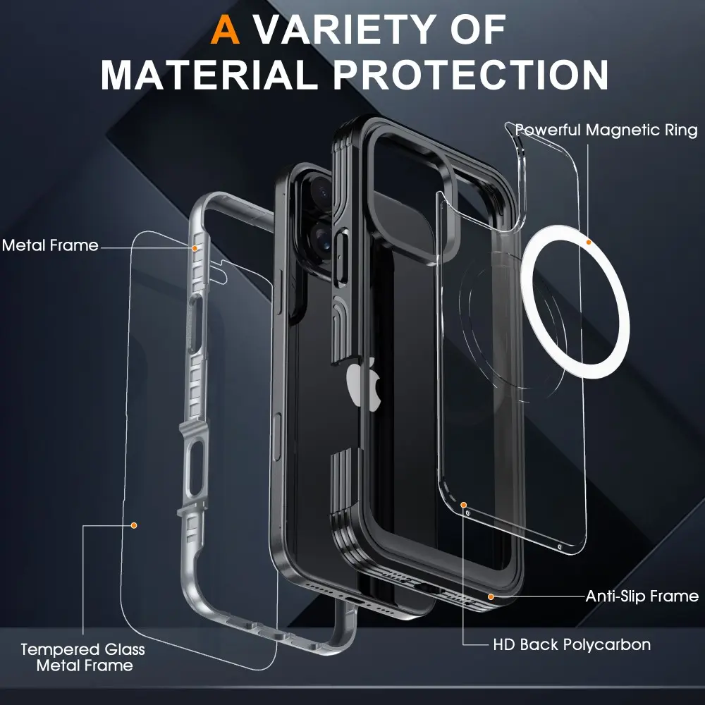 Premium Full Protection Case iPhone 16 Pro Svart
