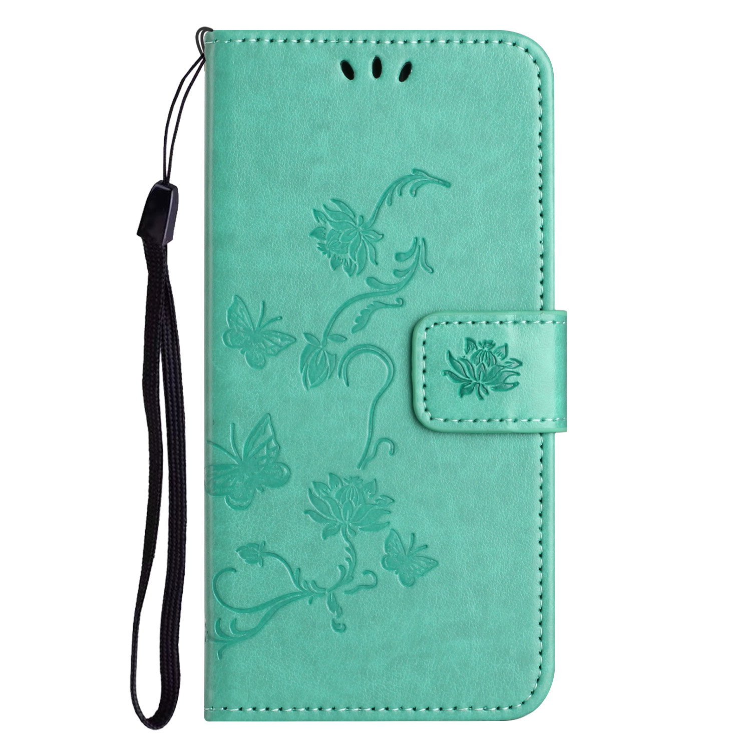 Läderfodral Fjärilar Samsung Galaxy A27 Grön
