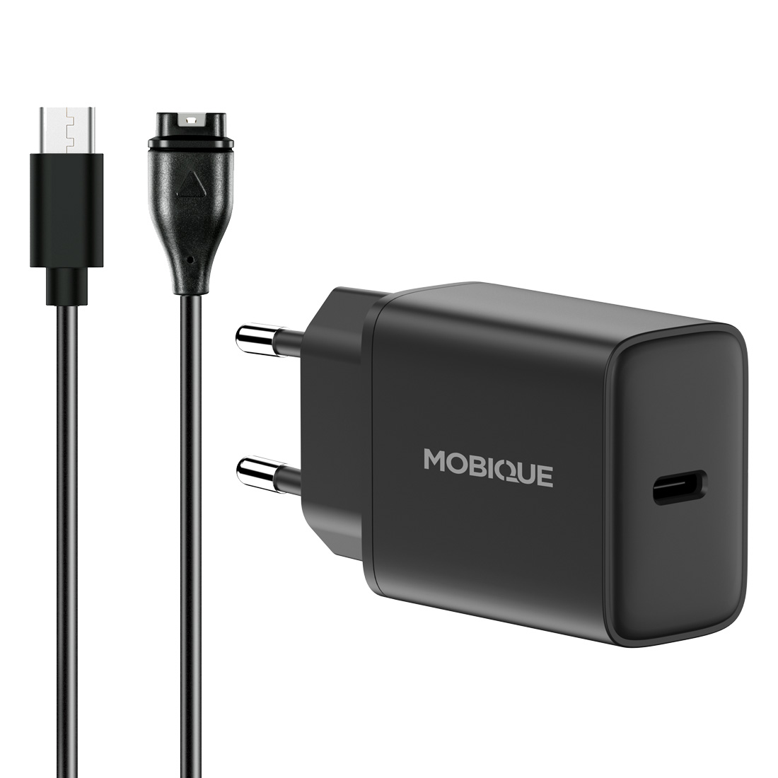 Täydellinen laturi Garmin Fenix 5S/Fenix 5S Plus johto ja seinälaturi 20W Musta