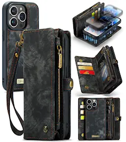 Multi-slot Plånboksfodral iPhone 14 Pro Grå