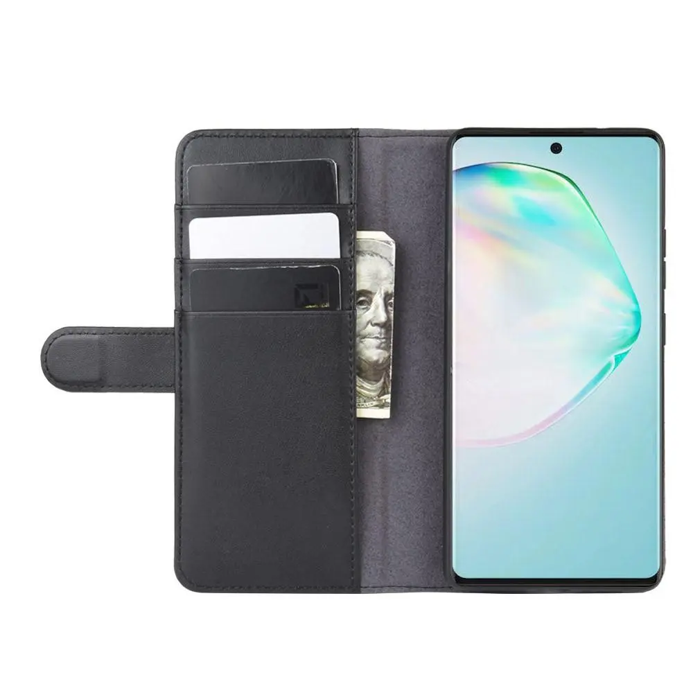 Äkta Läderfodral Samsung Galaxy S10 Lite Svart