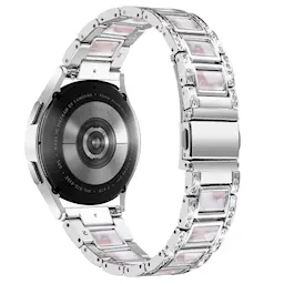 Samsung Galaxy Watch 7 44mm Metallinen ranneke koristekivillä, Silver Pearl