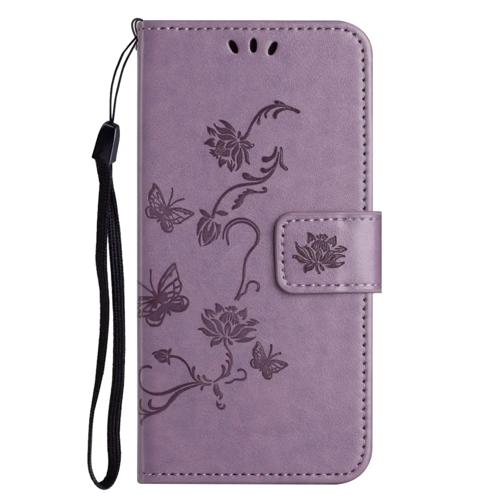 Läderfodral Fjärilar Samsung Galaxy A56 Lila