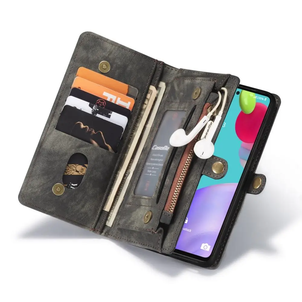 Multi-slot Plånboksfodral Samsung Galaxy A52 5G Grå