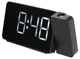 Clockradio med projektor og dobbelt alarm, Sort