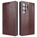 Mobiltaske Ægte Læder Samsung Galaxy S25 Ultra Mørkebrun