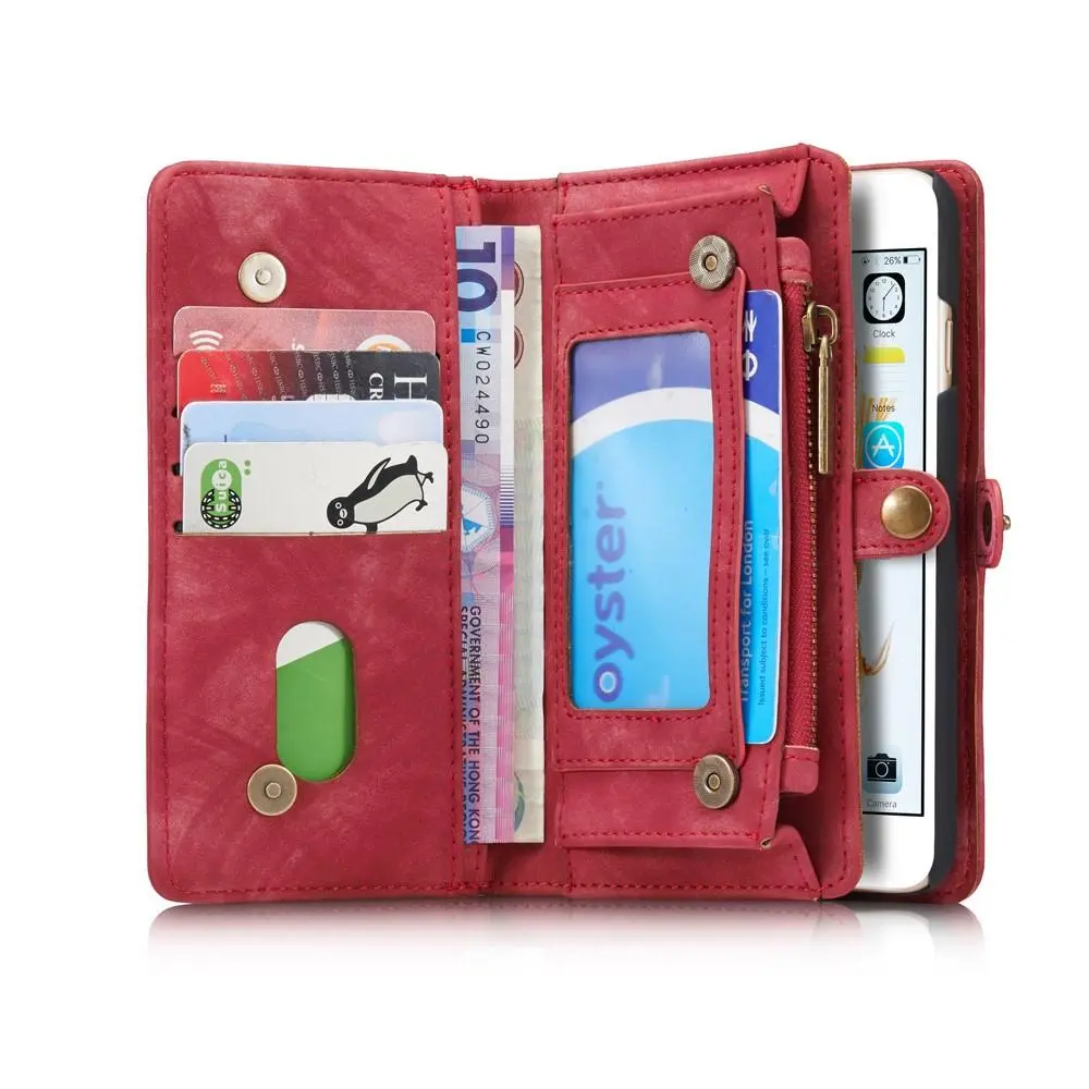Multi-slot Plånboksfodral iPhone 6/6S Röd