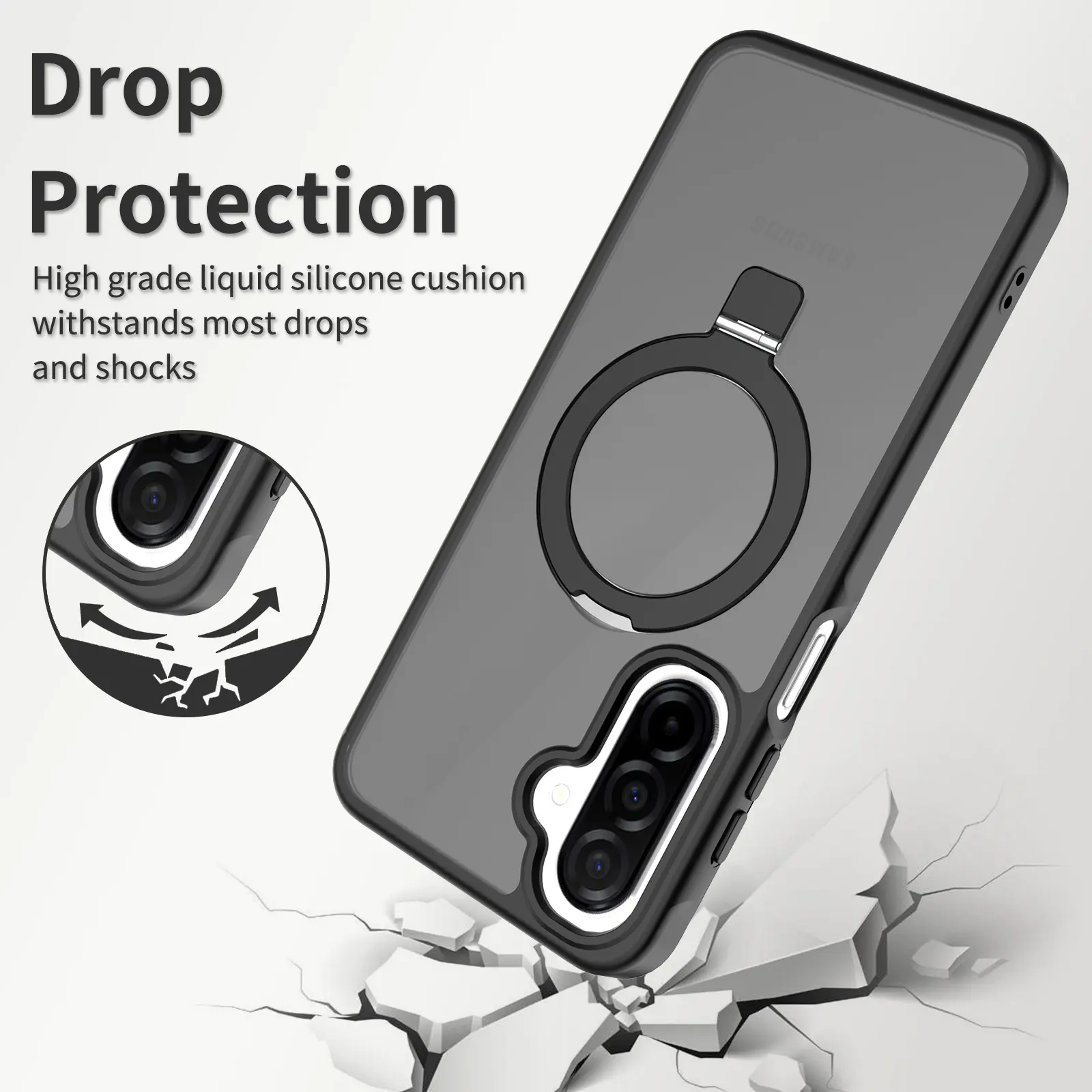 Hybridskal Magnetic Ring Samsung Galaxy A17 Svart