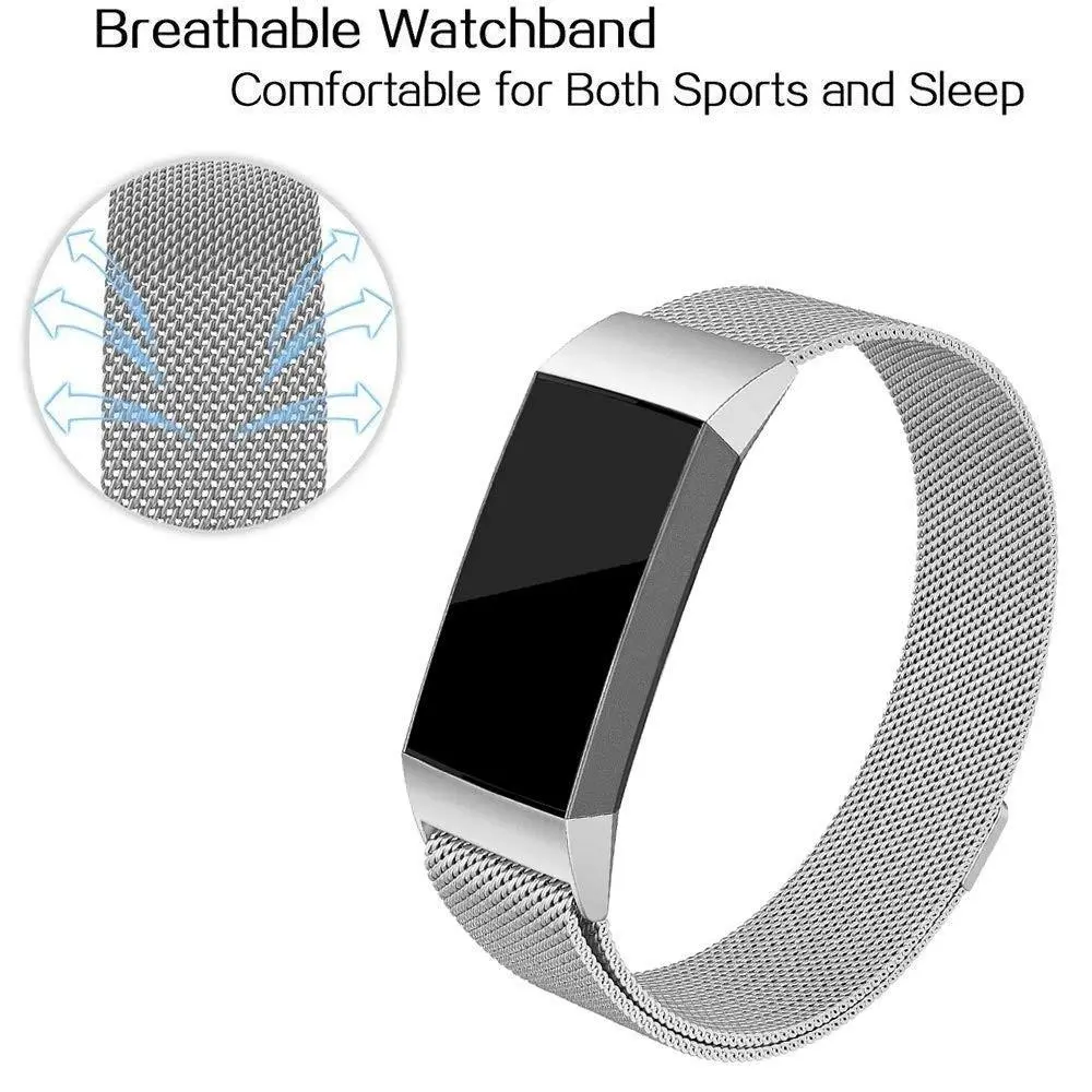 Armband Milanese Fitbit Charge 4/Charge 3 Silver