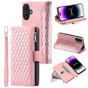 Pung Taske iPhone 16 Quilted Lyserød