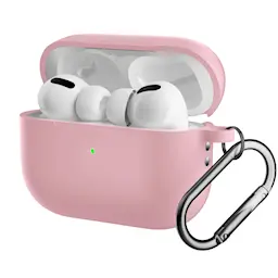 Apple AirPods Pro 2 Silikonikuori karbiinhaalla Vaaleanpunainen