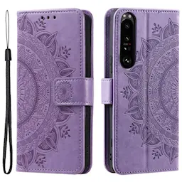 Läderfodral Mandala Sony Xperia 1 V lila