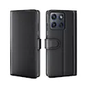 Motorola Edge 70 Lommeboketui i ekte skinn, Svart