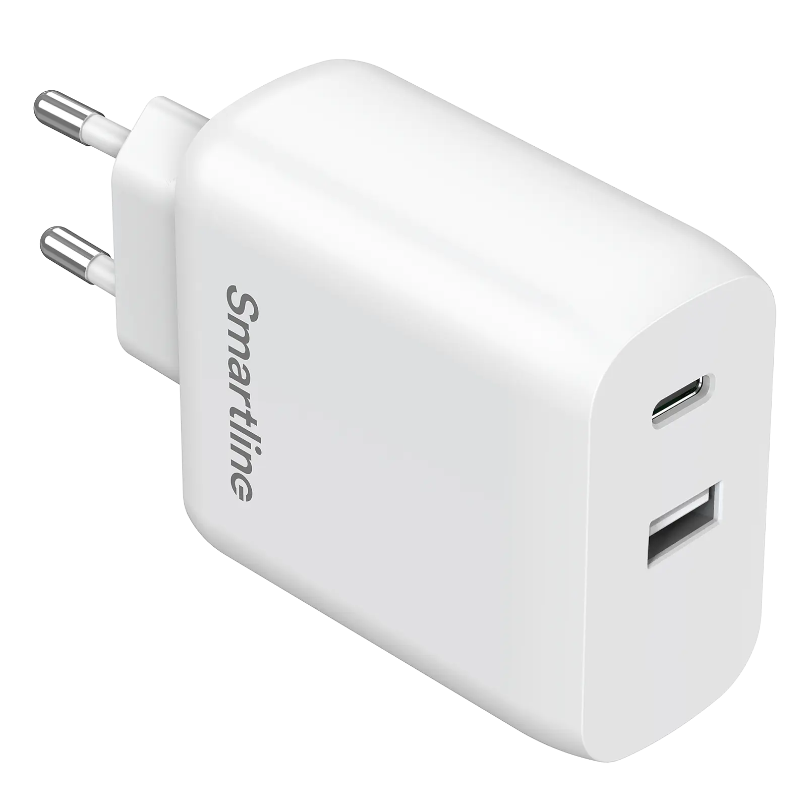 Dual PD Wall Charger GaN 65W USB-C+A hvid