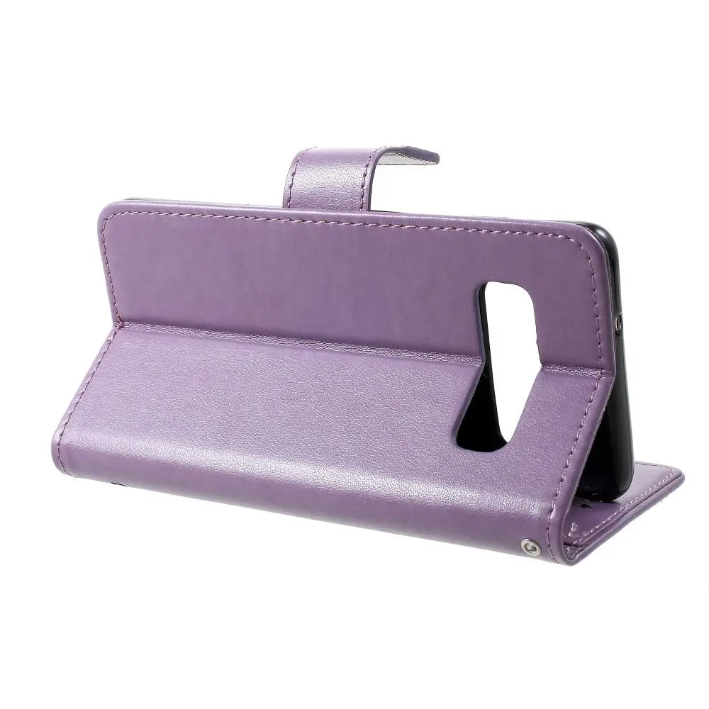 Läderfodral Fjärilar Samsung Galaxy S10 Lila