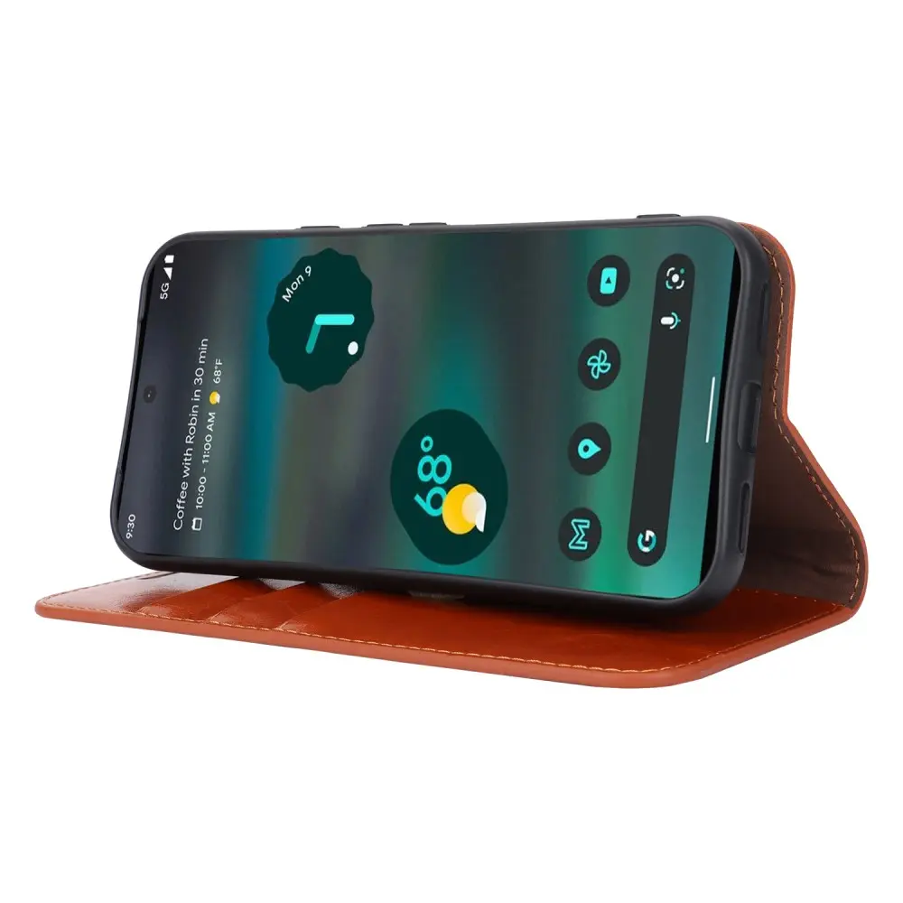 Mobilfodral Äkta Läder Google Pixel 8a Brun