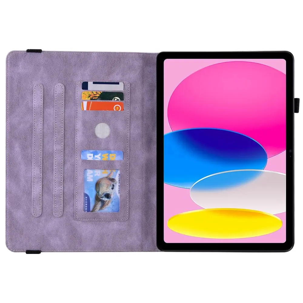 Läderfodral Fjärilar Apple iPad 11 11th Gen (2025) Lila