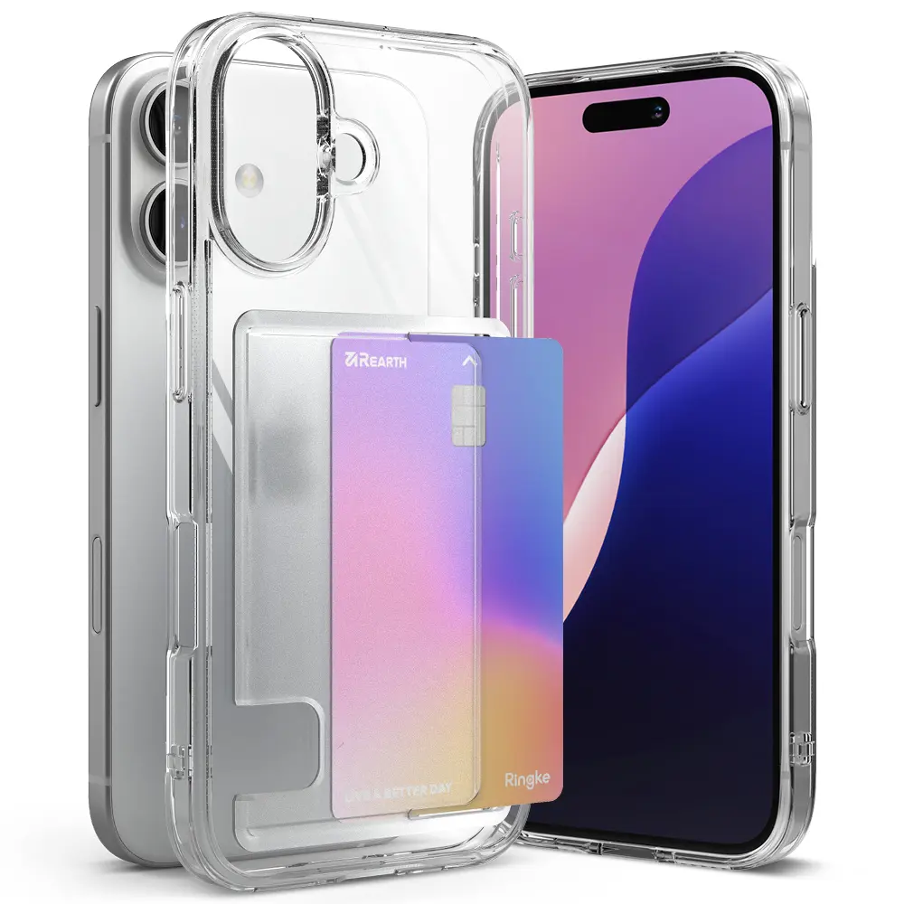 Fusion Card Case iPhone 16 Plus Genomskinlig