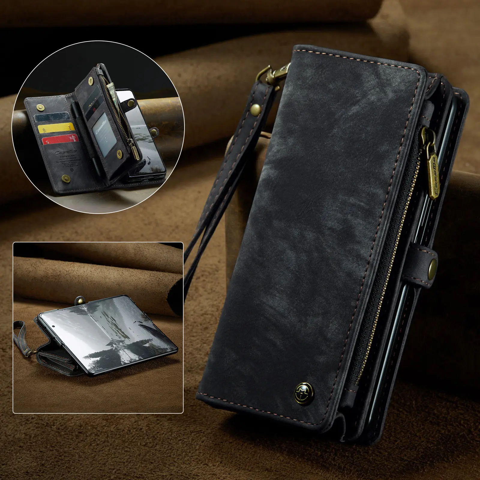 Multi-slot Plånboksfodral Samsung Galaxy Z Fold 8 Ultra Grå
