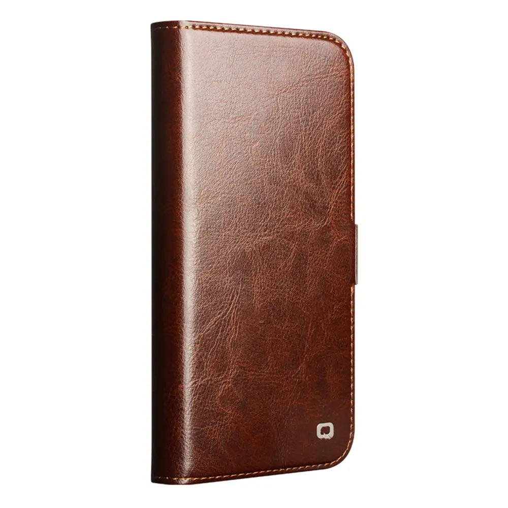 iPhone 17 Pro Max Leather Wallet Case Brun