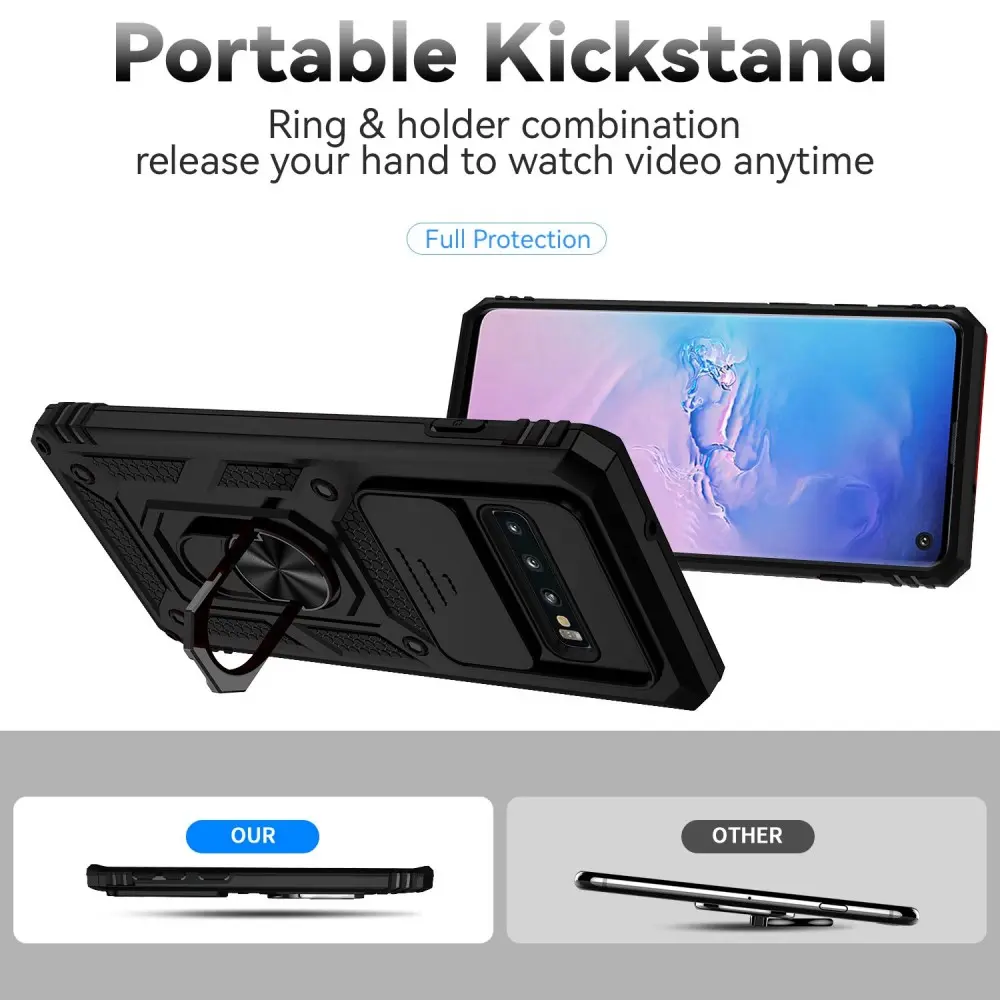 Hybridskal Ring + Kameraskydd Samsung Galaxy S10 Svart