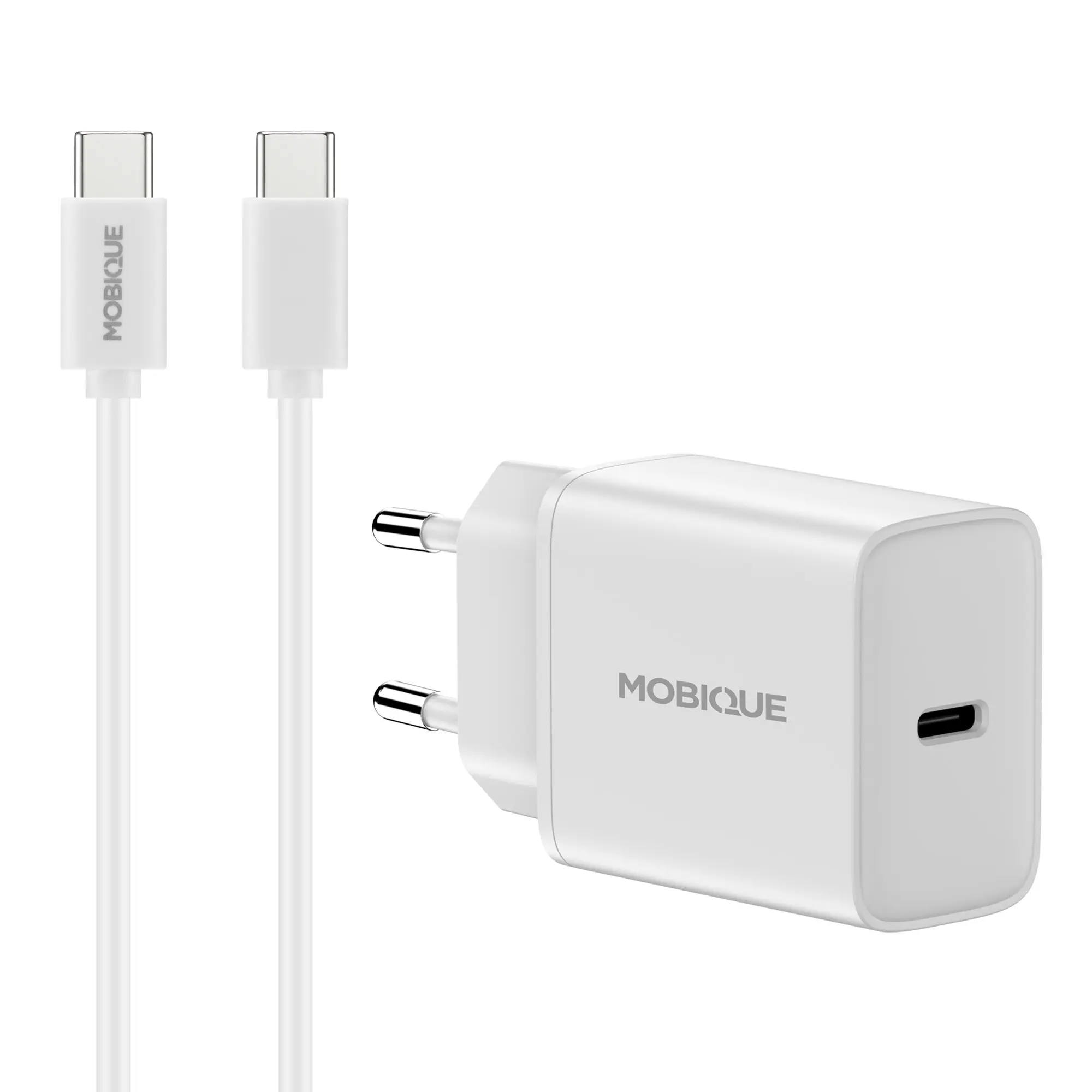 Komplett laddare Samsung Galaxy S25 - 2m kabel & väggladdare USB-C Vit