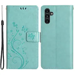 Lærveske Sommerfugler Samsung Galaxy A15 Grønn