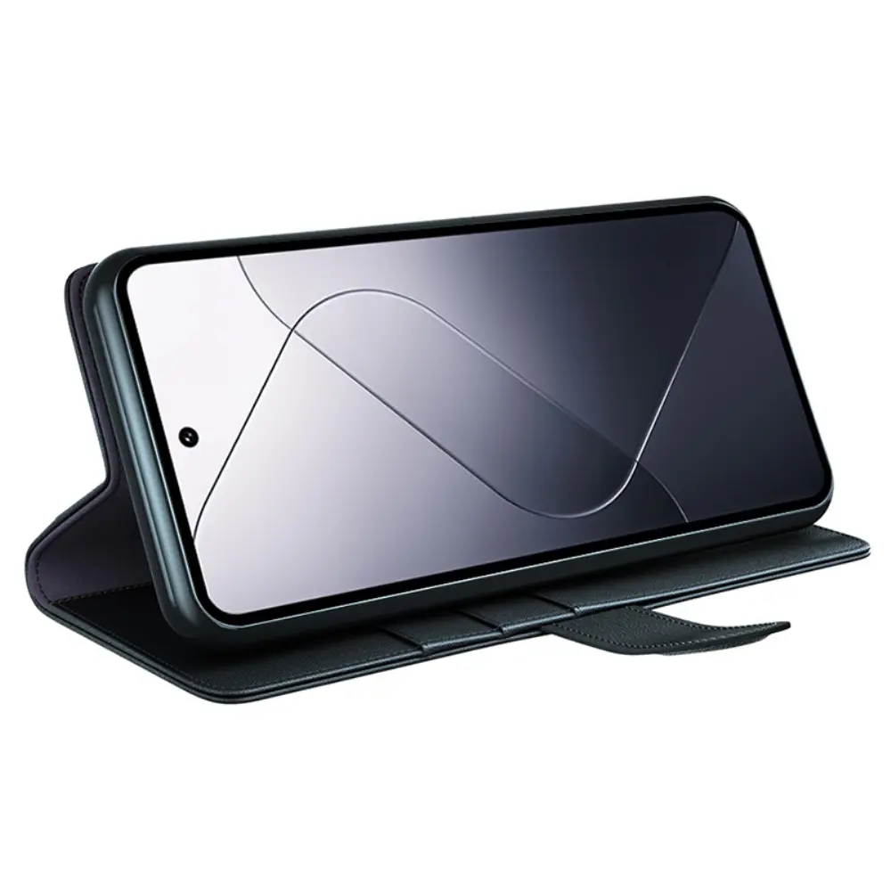 Äkta Läderfodral Xiaomi 14 Svart