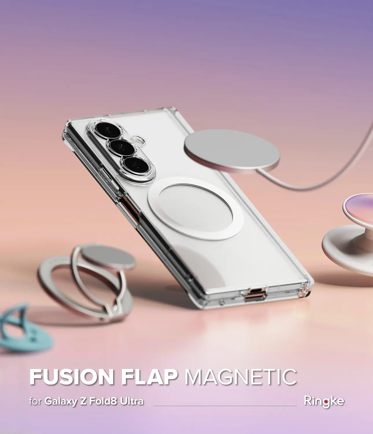 Fusion Flap Magnetic Case Samsung Galaxy Z Fold 8 Ultra Clear