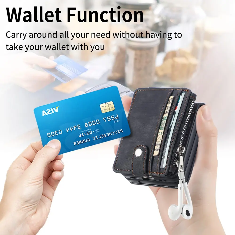 Mobilfodral Multi-slot Zipper Samsung Galaxy Z Flip 7 FE Svart