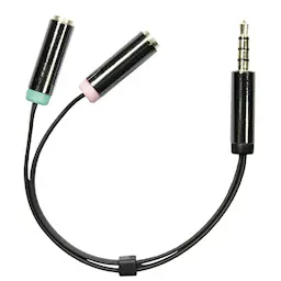Lydadapter 3.5mm han til 2x hun, Sort