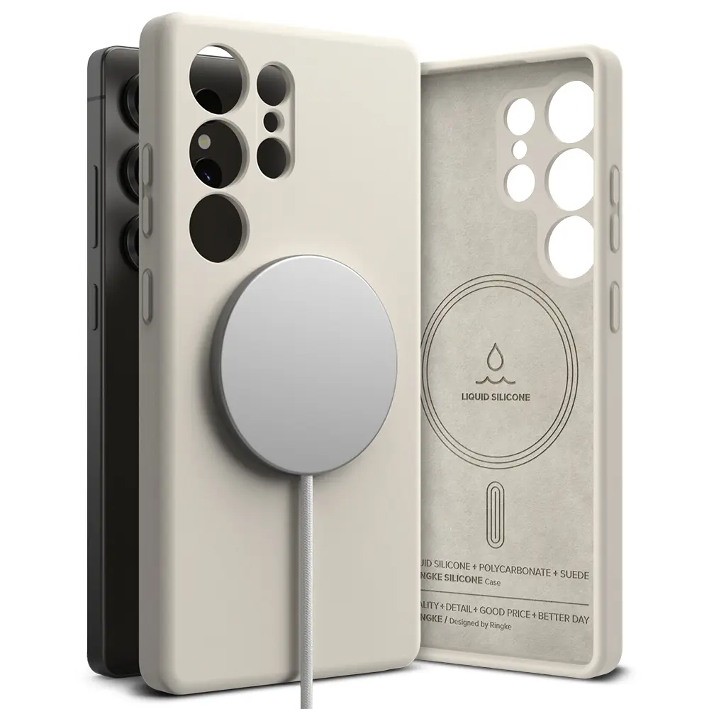 Silicone Magnetic Case Samsung Galaxy S25 Ultra Stone