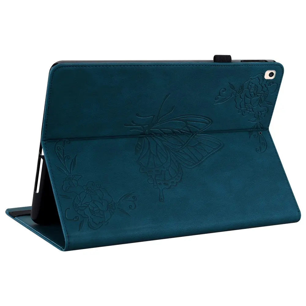 Läderfodral Fjärilar Apple iPad 10.2 9th Gen (2021) Blå