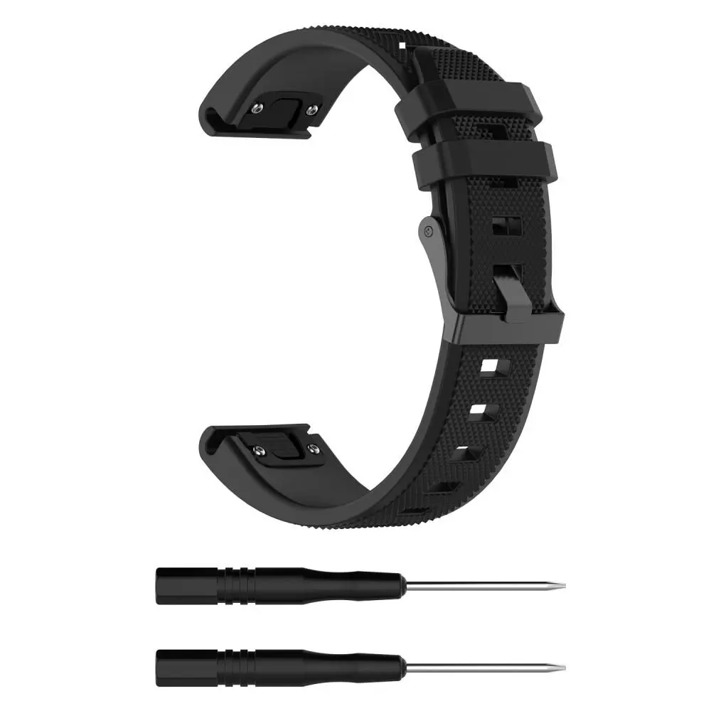 Silikonarmband Garmin Fenix 5/Fenix 5 Plus Svart