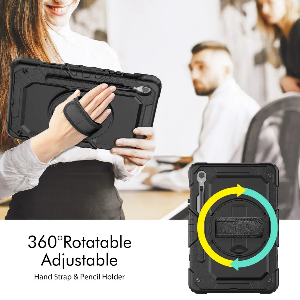 Stöttåligt Full Protection Hybridskal med axelrem Samsung Galaxy Tab S10 FE svart
