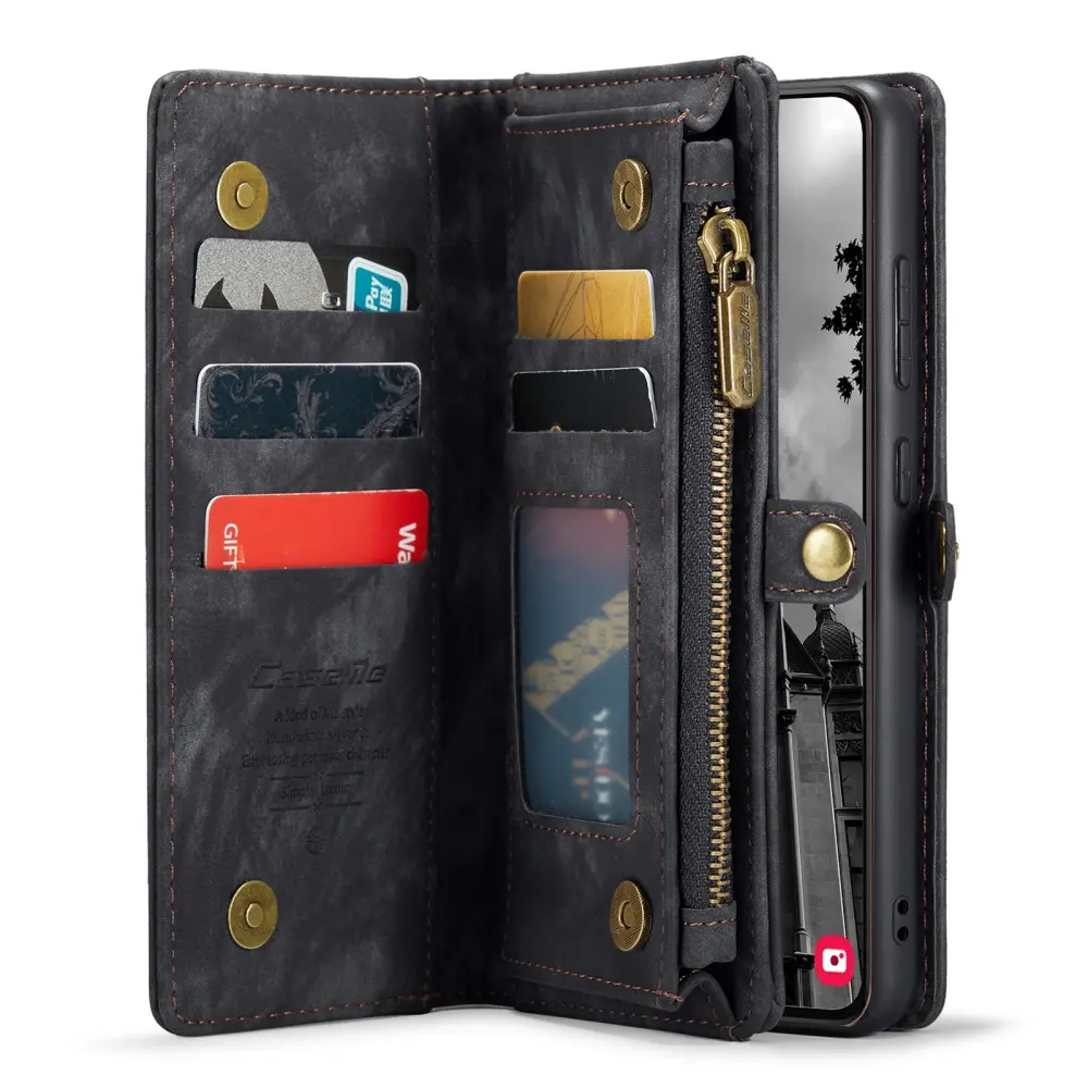 Multi-slot Plånboksfodral Samsung Galaxy S24 Plus Grå