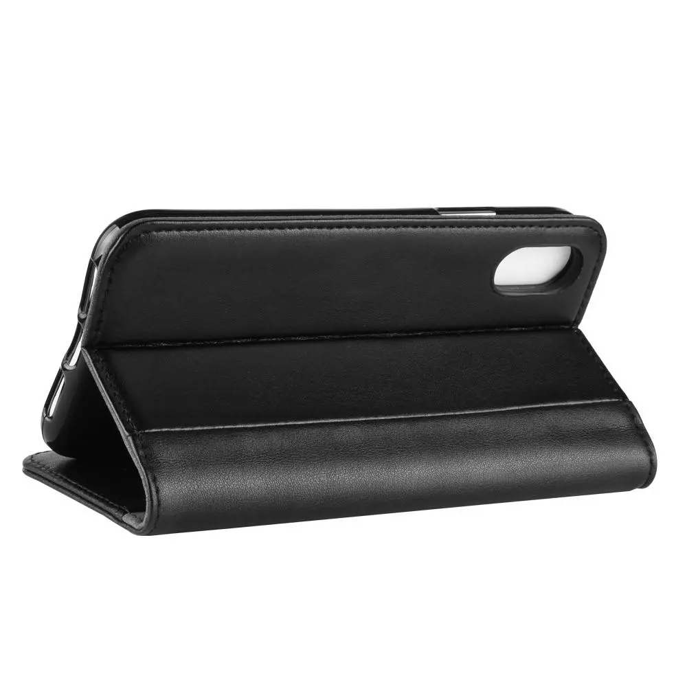 Äkta Läderfodral iPhone Xs Max Svart