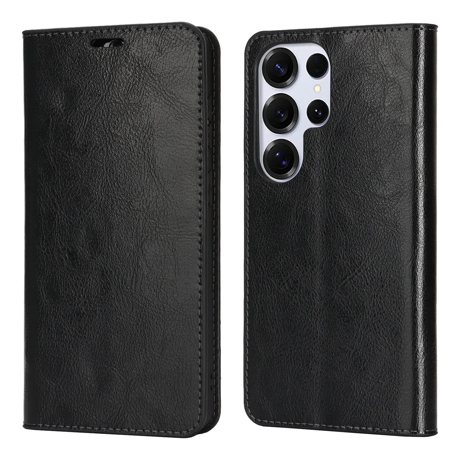 Mobiltaske Ægte Læder Samsung Galaxy S26 Ultra Sort